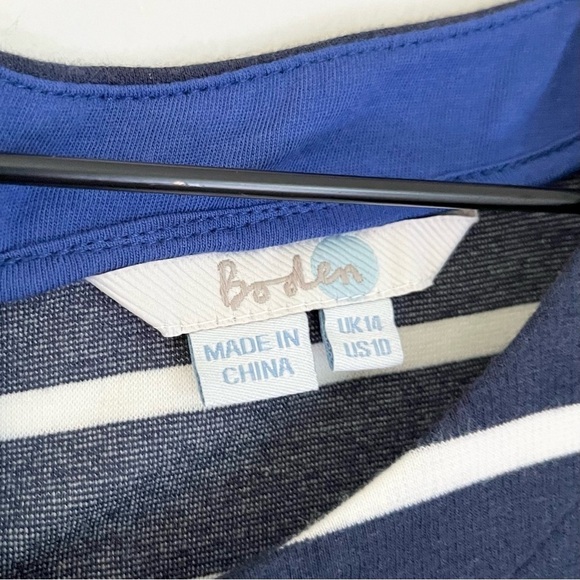 Boden Women’s Striped 3/4 Sleeve Midi Dress Blue White Size‎ 10 - Picture 5 of 9